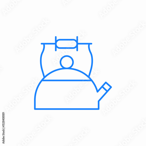 stovetop water kettle icon sign vector