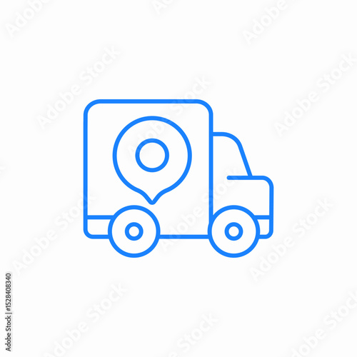 truck location pin icon sign vector