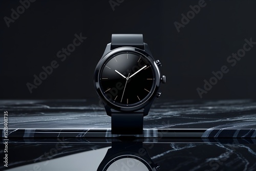 Beautiful Black Clock on a dark background