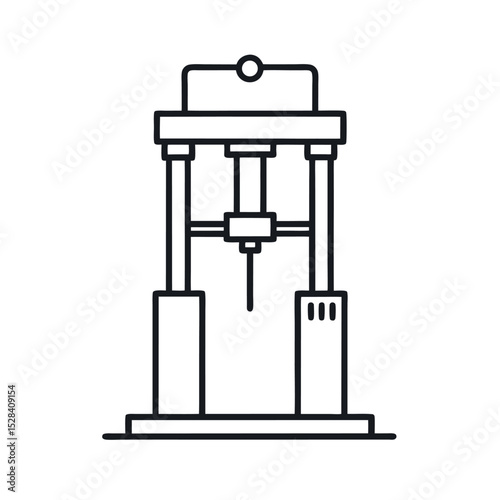 Heavy Duty Hydraulic Press Machine Drawing Vector