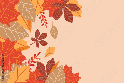 Autumn background with bright creative autumn leaves, with space for text. Frame with autumn leaves.