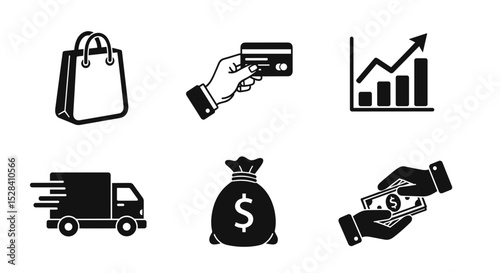 E commerce business online shopping and retail services vector illustration stock market growth