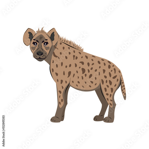 Funny hyena isolated. Children cute animal vector illustration. African wildlife. 
