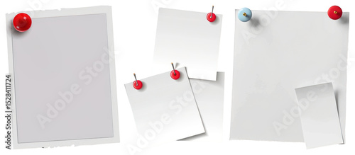 PNG Blank notes pinned board, element set on transparent background