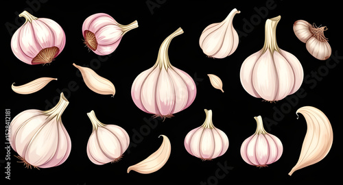 Garlic vector, Garlic illustration, Garlic bulb vector, Garlic icon, Garlic clipart, Whole garlic vector, Garlic cloves vector, Hand-drawn garlic, Garlic food vector, Organic garlic icon, Fresh garlic