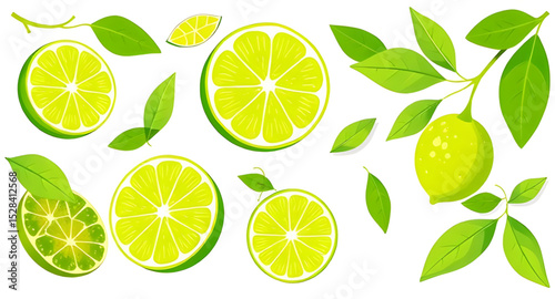 Lime vector, Lime illustration, Green lime, Citrus fruit vector, Lime slice vector, Whole lime illustration, Lime clipart, Lime drawing, Lime icon, Fresh lime vector, Lime fruit art, Lime cutout vecto
