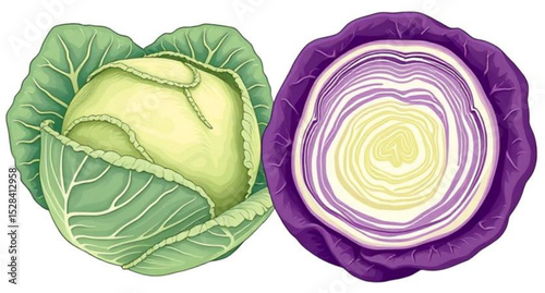 Cabbage vector, Cabbage illustration, Green cabbage, Fresh cabbage, Cabbage clipart, Whole cabbage vector, Cabbage drawing, Cabbage icon, Cabbage leaf vector, Sliced cabbage, Organic cabbage, Round ca