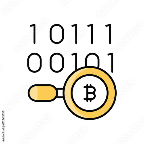 Bitcoin Search Icon vector