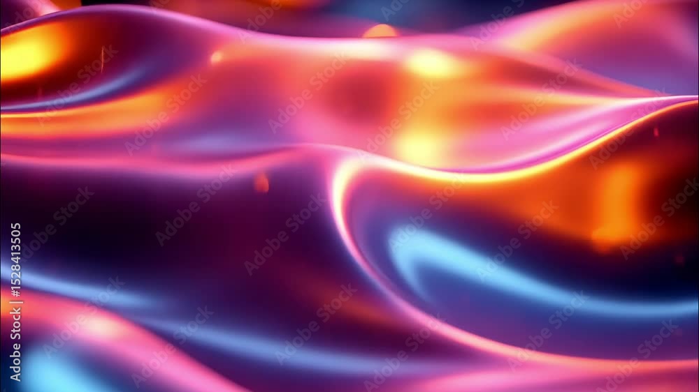 Smooth flowing abstract waves in vibrant colors merging digital art and dreamy motion in a surreal visual experience. 