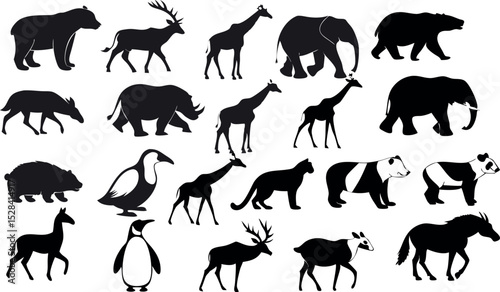 set of animals silhouettes