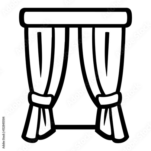 Window Curtain vector icon 