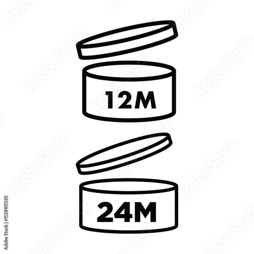 12-24 Month Period After Opening Sign Vector icon