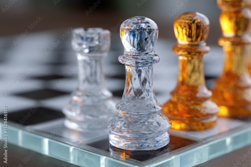 futuristic holographic chess, translucent blue and orange holographic chess pieces hover over a smart board with led grid lines in a futuristic lab futuristic holographic chess, translucent blue and orange holographic chess pieces hover over a smart board with led grid lines in a futuristic lab
