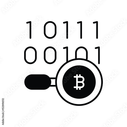 Bitcoin Search Icon vector
