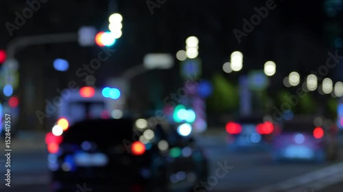night traffic in city
