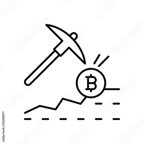Bitcoin Mining Icon vector