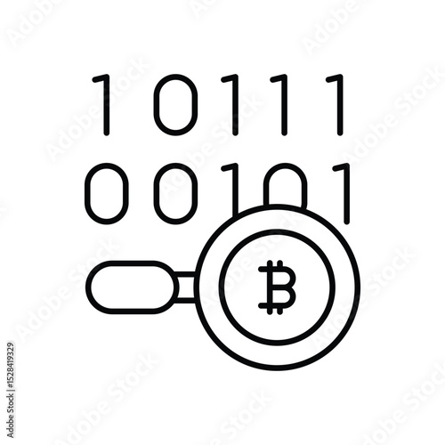 Bitcoin Search Icon vector