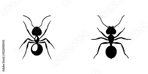 Distinctive ant icon set featuring two variations for versatile design applications