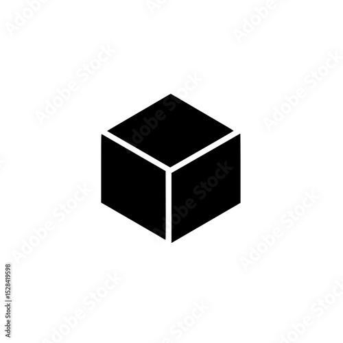 Black cube icon design suitable for various applications in digital and print media