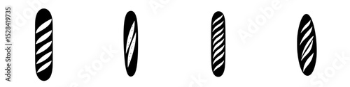Icon set featuring various styles of bread in a minimalist design for culinary and bakery applications