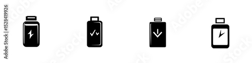Icon set featuring various bottle designs and symbols in a minimalist style for modern applications