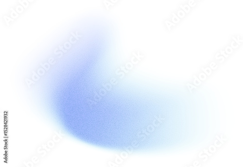 Abstract gradient shape with noise, blue blurred grainy color gradation, vibrant design element. Figure with soft flow effect, isolated on white. Vector illustration.