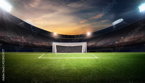 a stadium with a goal is shown