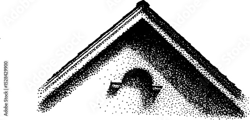 Architectural detail with stippling technique and ink halftone shading