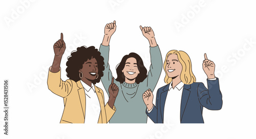 Empowered Women Celebrating Success: Teamwork and Achievement