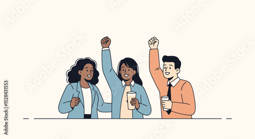 Diverse Team Celebration: Achieving Goals Together
