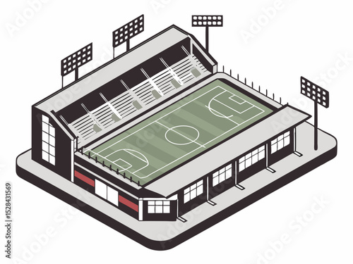 Isometric Football Stadium – Vector Illustration