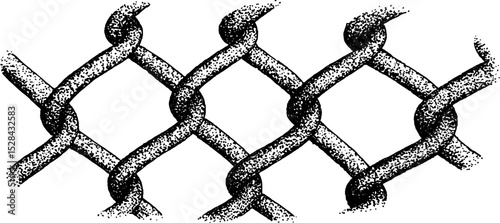 Hyper detailed stippling ink chain link design
