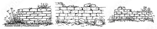 stone walls from old ruins and historical remains