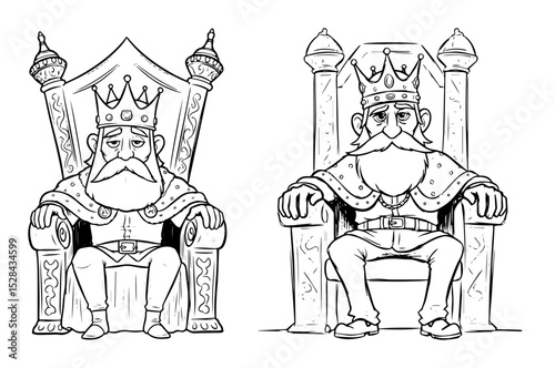 king sitting on throne royal character illustration
