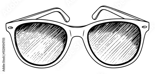 retro sunglasses hand drawn fashion accessory sketch