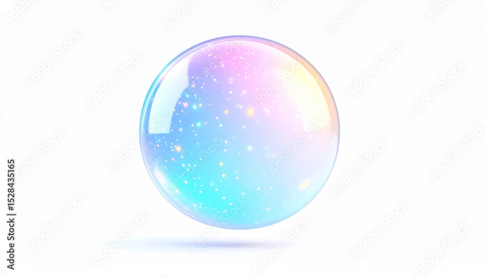 Holographic Pastel Bubble Sphere with Glitter Holographic Pastel Bubble Sphere with Glitter