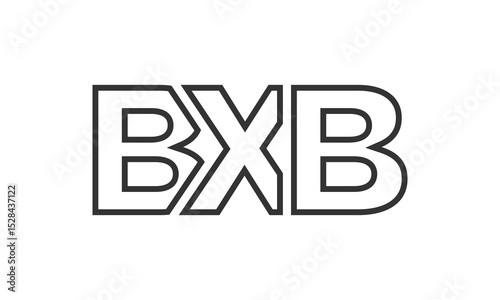BXB logo design template with strong and modern bold text. Initial based vector logotype featuring simple and minimal typography. Trendy company identity.