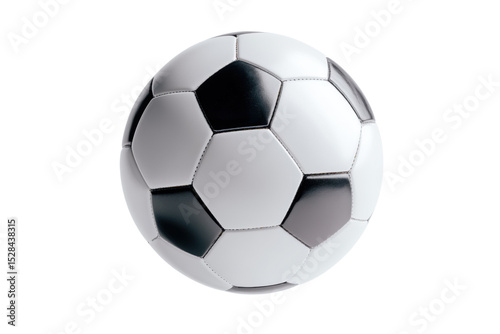 A classic black and white soccer ball, perfect for sports-themed designs and illustrations Isolated on transparent Background.