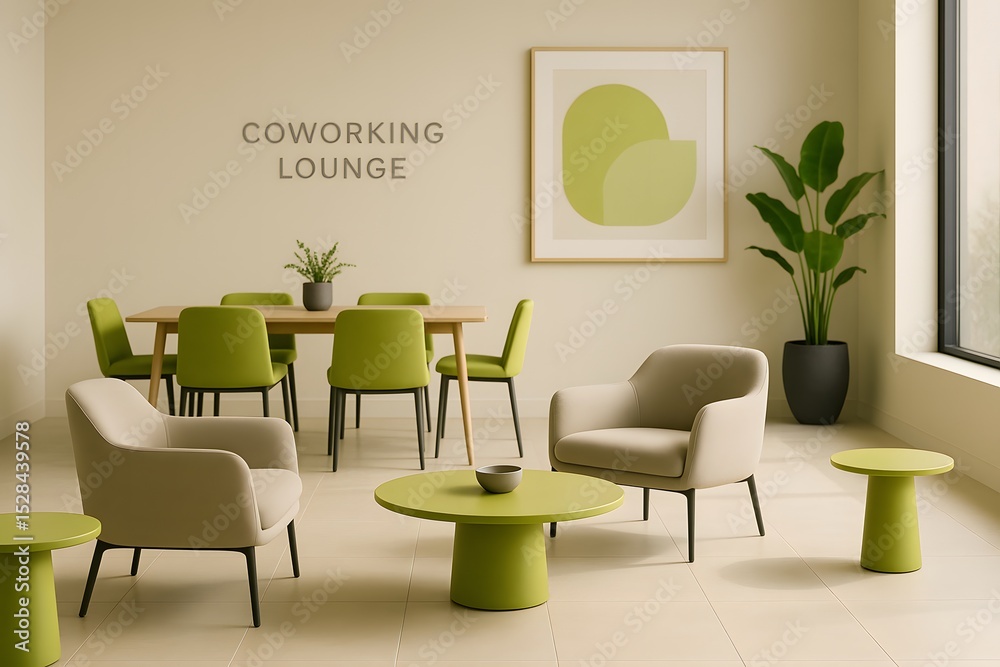 Fototapeta premium Minimalist Luxury Lounge for High-End Interior Design