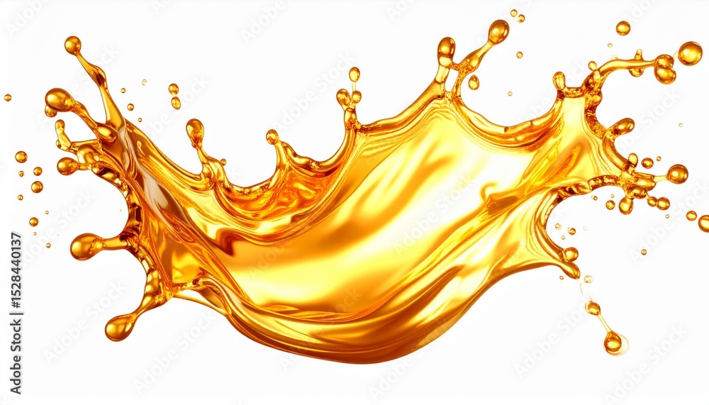 Fototapeta premium Golden Liquid Splash on White Background