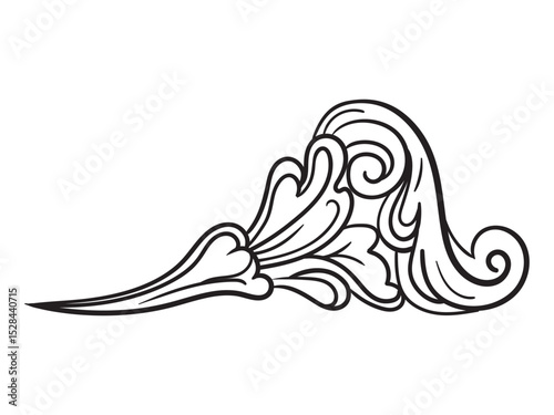 Twisted decorative hand drawing design element vector