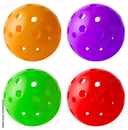 Wallpaper Mural set of pickleball in four colors isolated on white background Torontodigital.ca