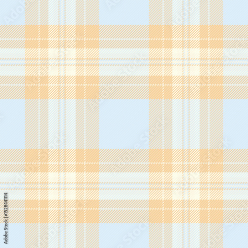 Soft pastel plaid pattern in calming blue and beige tones.  Perfect for textile design, stationery, or website backgrounds. Evokes feelings of serenity and gentle warmth.