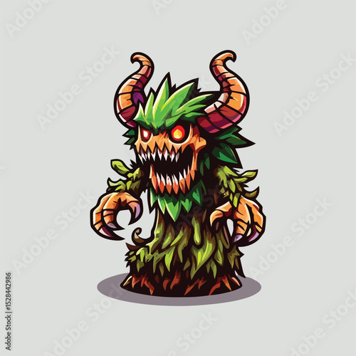 vector style cute unique monster mascot