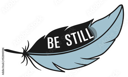 Light Blue Feather 'Be Still' Text Sticker