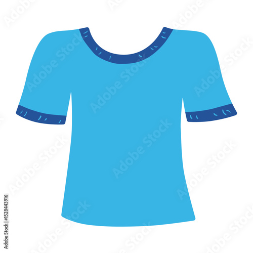 Blue t-shirt flat design isolated vector illustration
