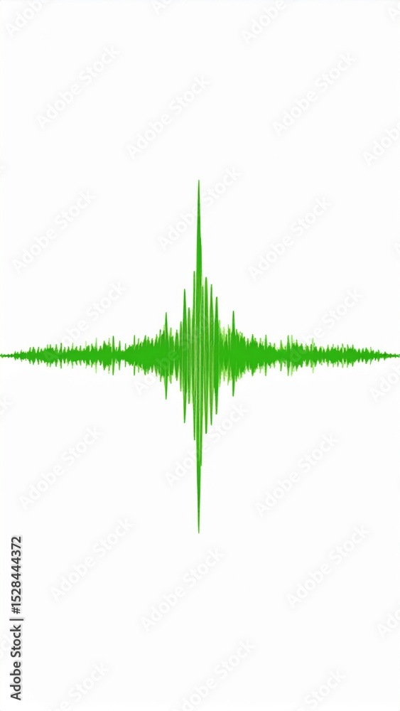 Naklejka premium Green Audio Waveform Visualization on White Background