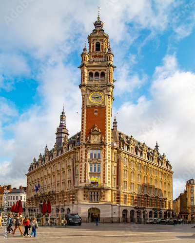 Lille city centre France belfry tower medieval historic building. 
