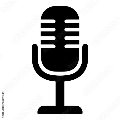 Vintage Microphone Icon Retro Audio Recording Symbol