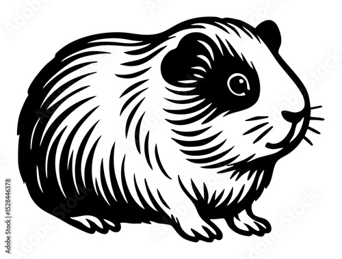 Black SVG silhouette of a guinea pig in side view with clean contour, minimal flat design, isolated on transparent background, ideal for pet or animal-themed graphics.

